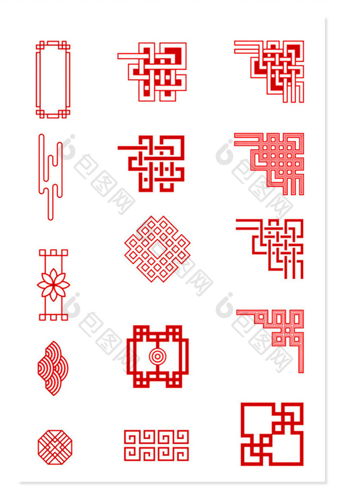 古风素材 中式花纹 中国风元素 中式素材