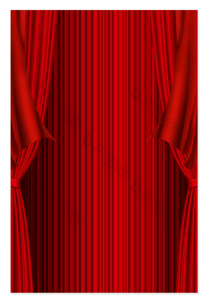 红色纹理舞台幕布背景