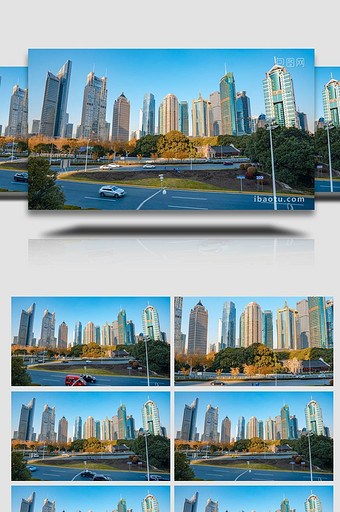 大气上海陆家嘴金融中心城市群8K延时图片