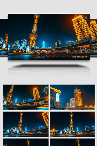 震撼上海世纪大道繁华夜景8K移动延时图片