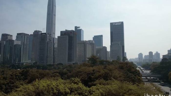 城市地标深圳平安金融中心地标航拍视频