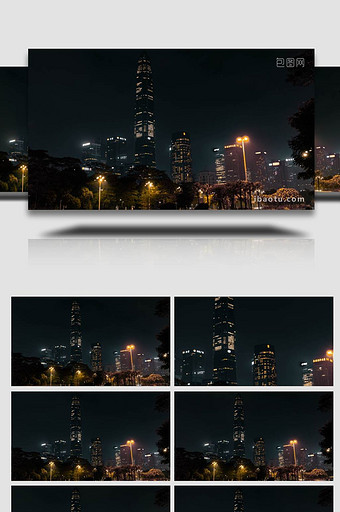 城市夜景深圳平安金融中心夜景地标延时图片