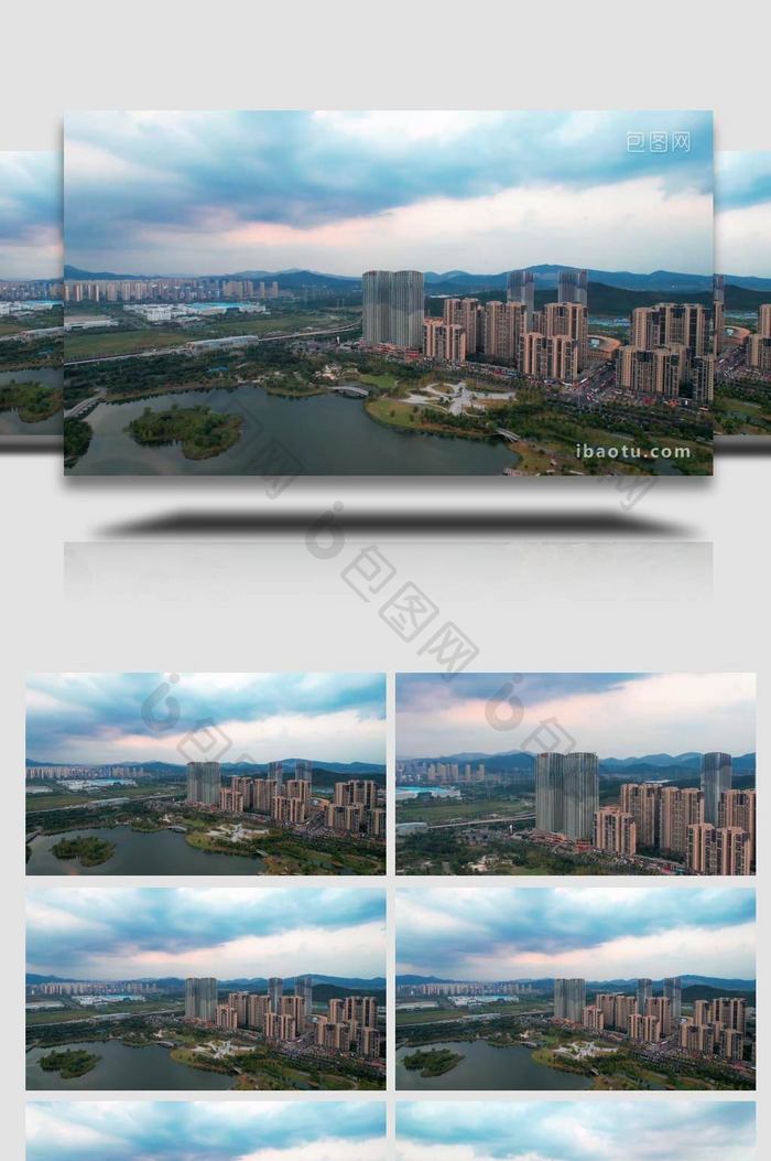 震撼城市地标南京仙林万达广场4k航拍