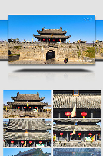 安徽寿县古城墙古遗址4A景区4K航拍图片