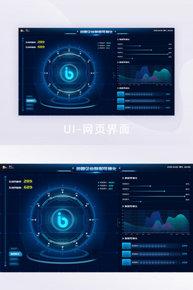 PC端深色科技感数据可视化展示数据大屏