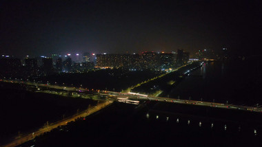 杭州滨江高新区城市夜景实拍