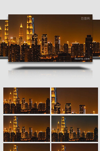 震撼上海陆家嘴繁华城市大厦夜景8K延时图片
