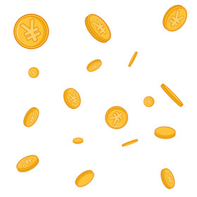 金币雨掉落金币元素动图GIF