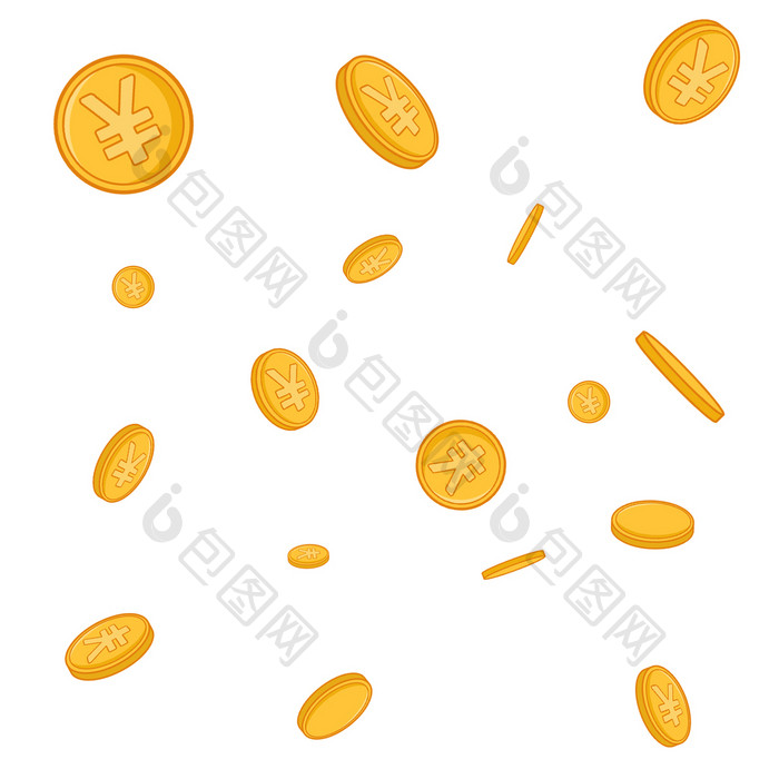 金币雨掉落金币元素动图GIF