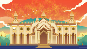 古德寺春节插画