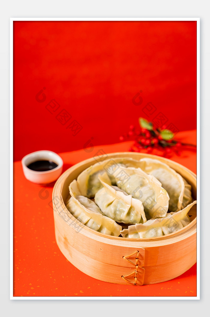 新春食品饺子传统美食摄影图