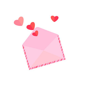 粉色信封爱心传递动图gif