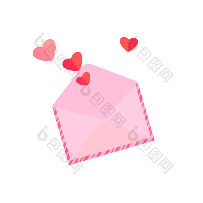 粉色信封爱心传递动图GIF