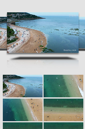 自然海洋大气大海沙滩海浪汹涌航拍图片