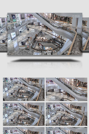 室内杭州时尚购物商圈4K实拍延时图片