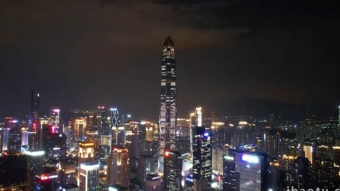 城市地标实拍深圳平安金融航拍视频