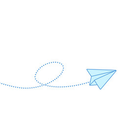 蓝色飞机箭头飞走表情包GIF图