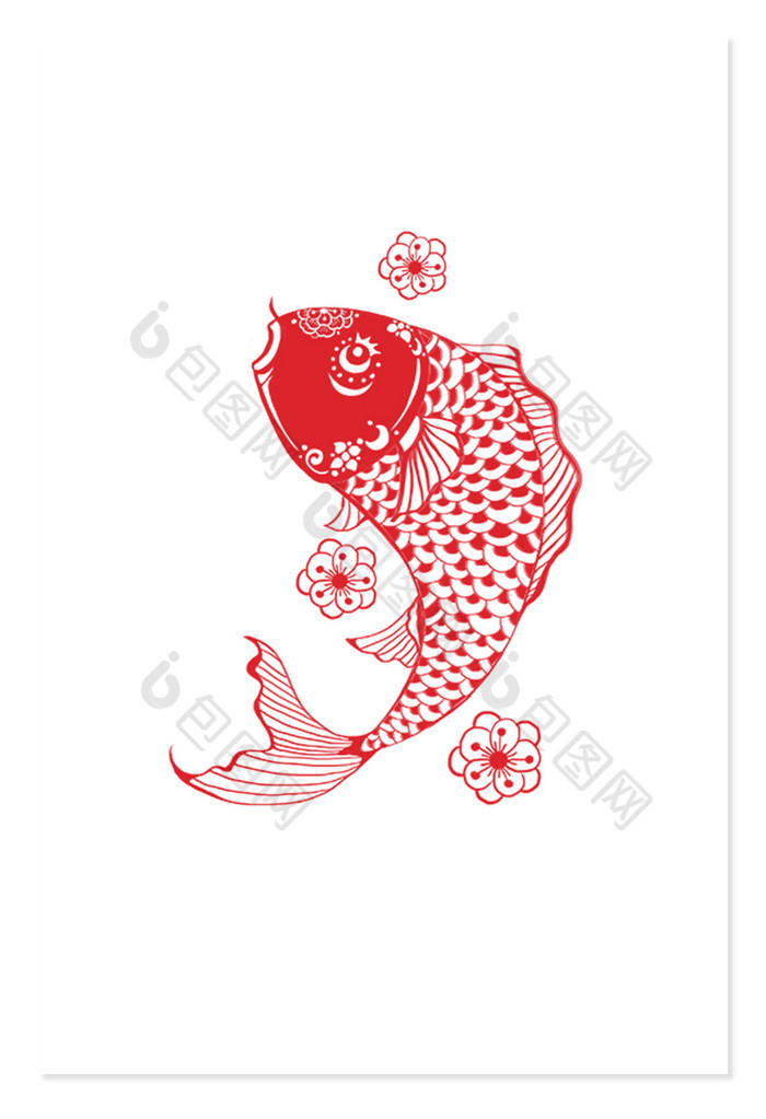 春节窗花锦鲤鲤鱼