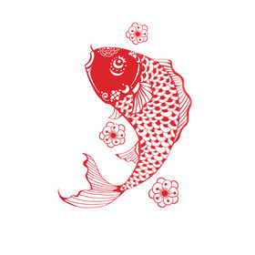 春节窗花锦鲤鲤鱼