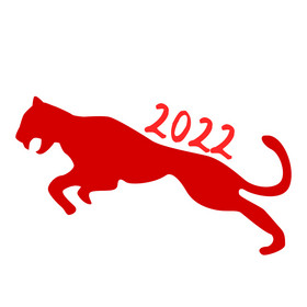 红色2022年老虎表情包GIF图
