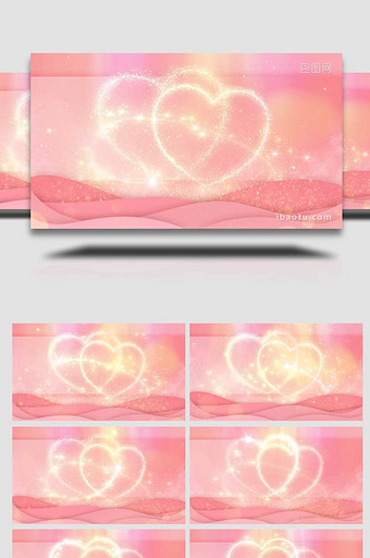 情人节粉红色唯美梦幻心形粒子背景视频图片