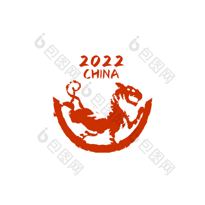 红色喜庆剪纸风2022年虎年动图GIF