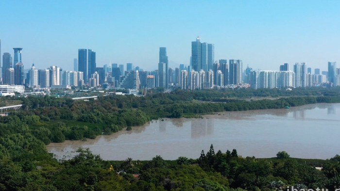 城市震撼深圳滨海大道沿海城市风光航拍