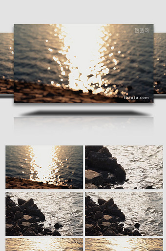自然写意唯美阳光下波光粼粼海水空境实拍图片