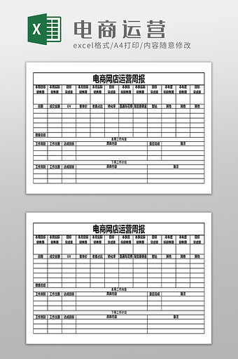 电商网店运营周报图片