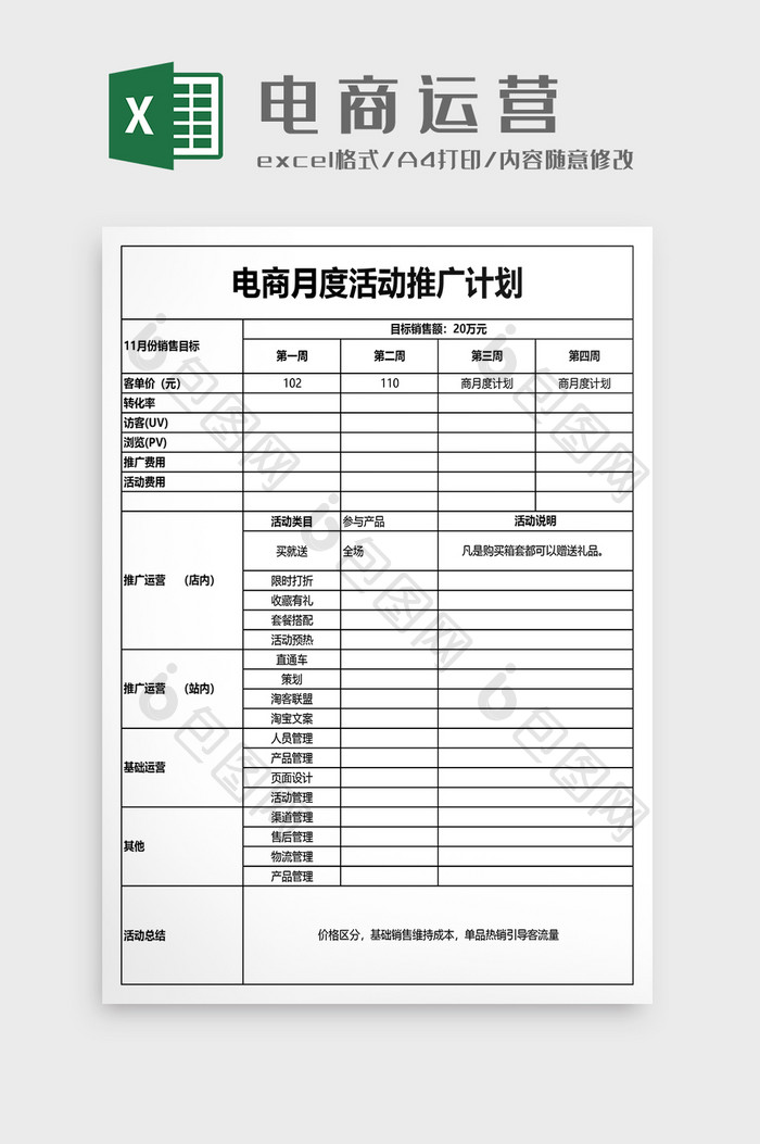 电商月度活动推广计划