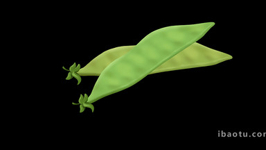 易用卡通类mg动画蔬菜类绿色扁豆