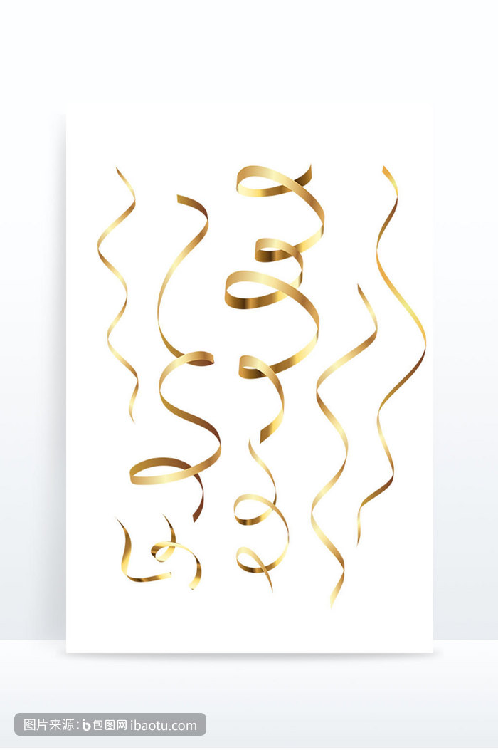 金色飘带绸带矢量促销装饰元素,包图网,图片,素材,模板,免费