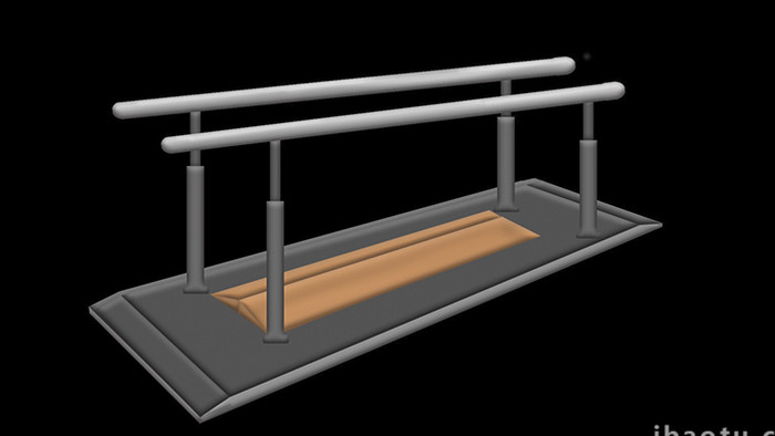 易用写实康复器材平行杠双杠mg动画
