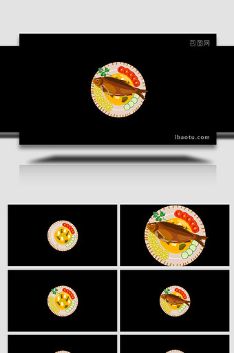 写实食物柠檬鱼海鲜美食MG动画图片