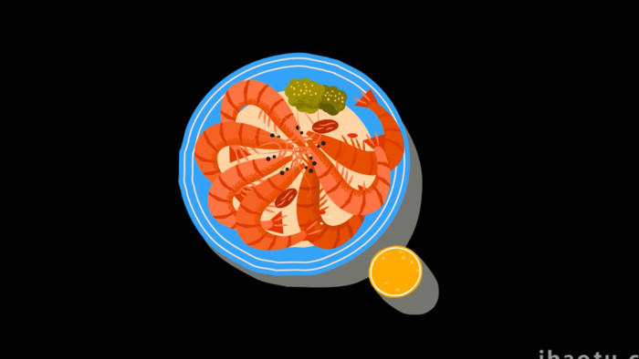 写实食物虾海鲜美食鲜美MG动画