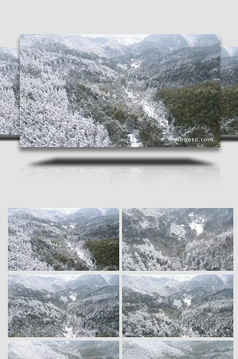 大气震撼冬天森林雪景航拍图片