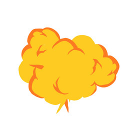 黄色烟雾爆炸炸开动效动图gif