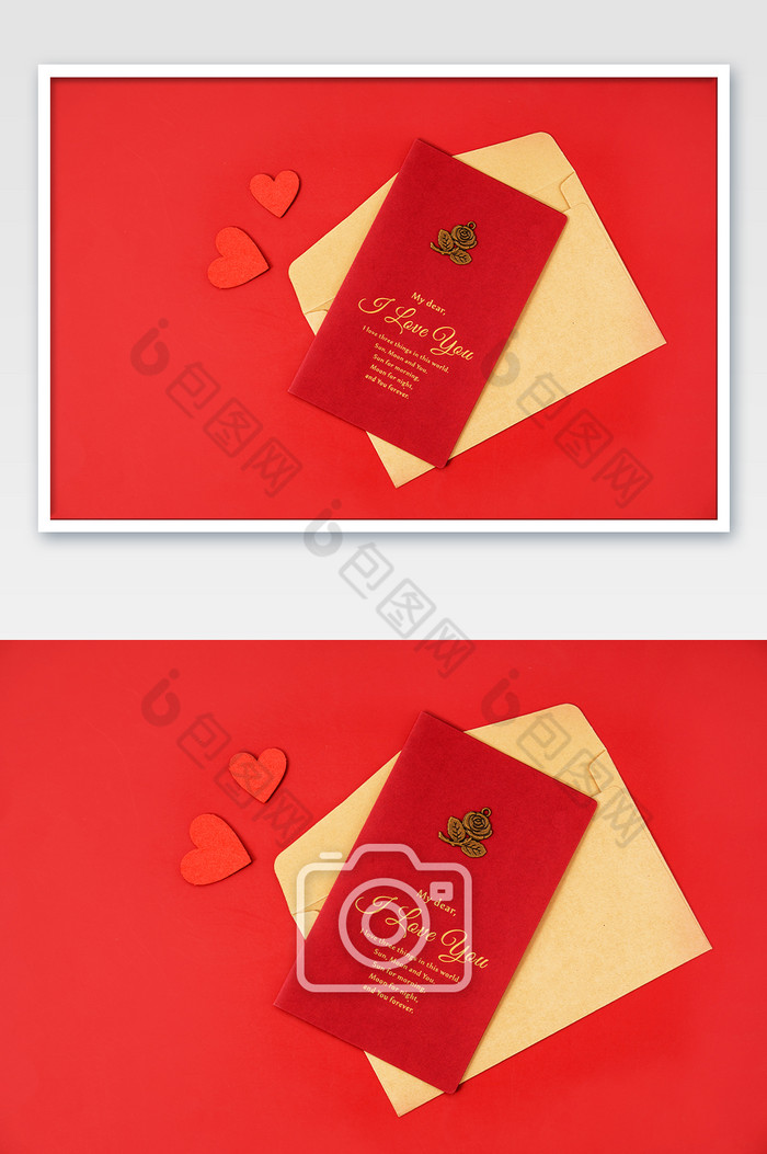 红色浪漫情人节卡片摄影图图片图片