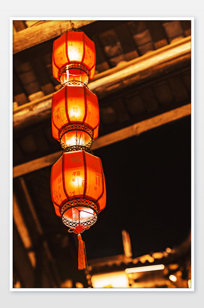 喜庆新年元宵节中式灯笼摄影图