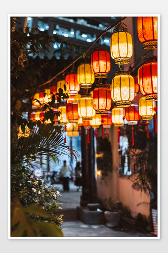 新年元宵节中式灯笼喜庆摄影图图片