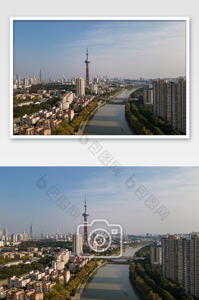 城市建筑航拍江苏南京广播电视塔摄影图片