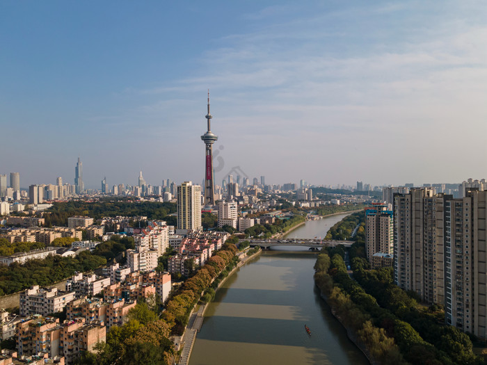 城市建筑航拍江苏南京广播电视塔摄影图片