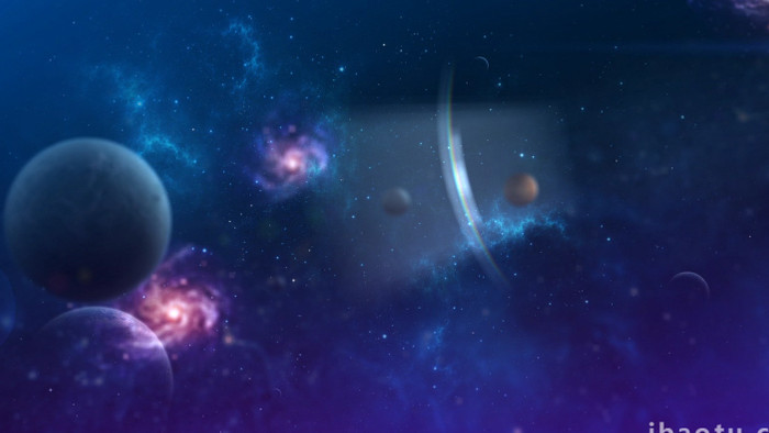 太空星球无限循环背景视频AE模板