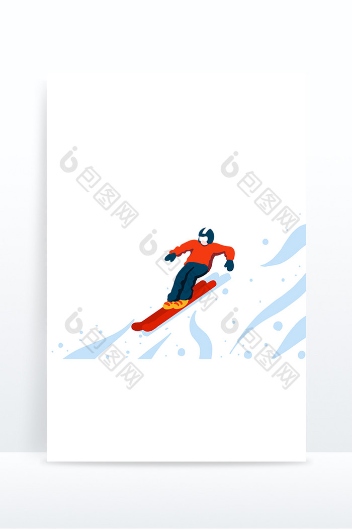 跳台滑雪插画人物图片图片