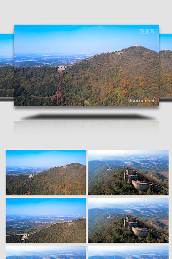 自然风景南京老山小长城缆车上下山4K航拍图片
