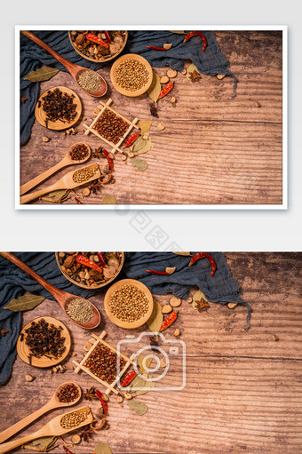 辣椒八角香叶花椒香料调料食材摄影图图片