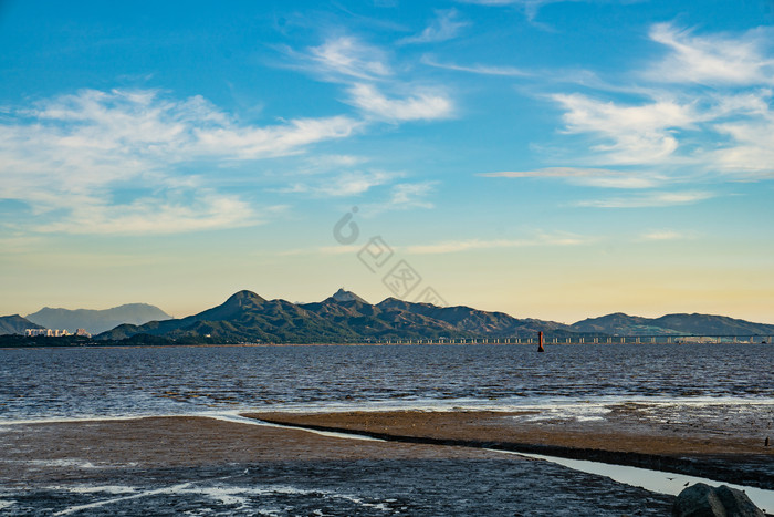 海岸海景黄昏自然风光摄影图图片