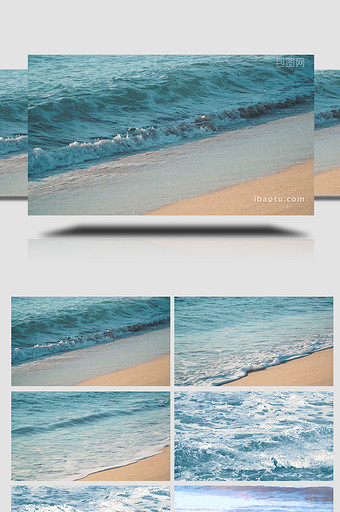 自然海洋实拍海浪沙滩唯美光空镜头图片