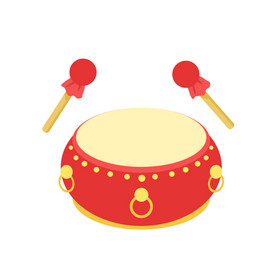 卡通花鼓打鼓动图gif