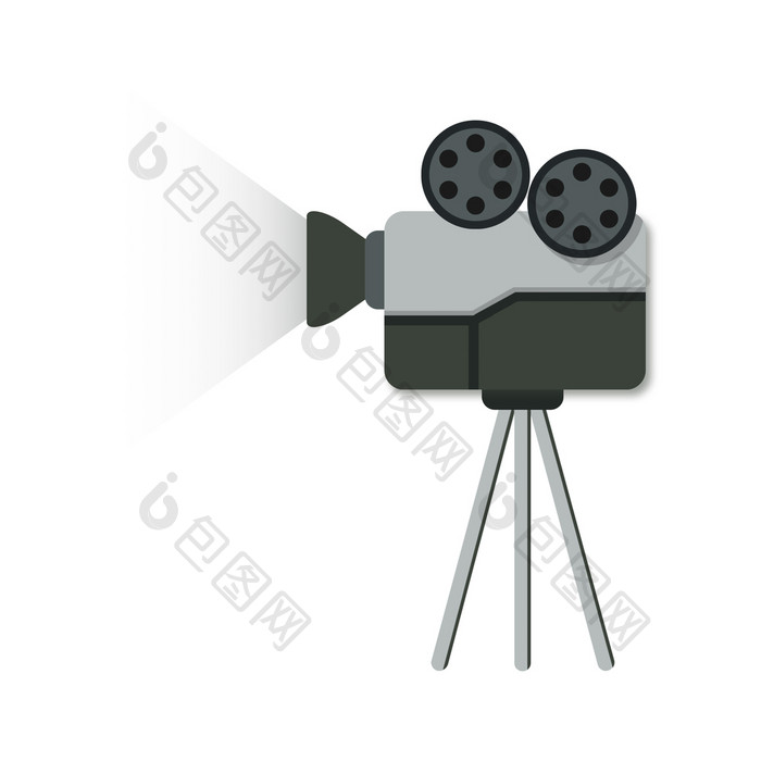 灰色摄像机卡通电影放映机动图GIF